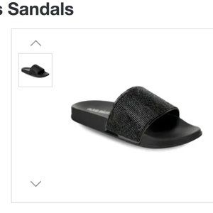 Olivia Miller Sparkly Black Slides